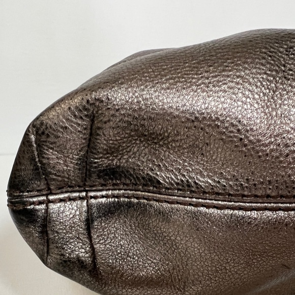 Fossil Explorer Metallic Leather Hobo ZB5503 Gunmetal/Brown - Picture 8 of 12